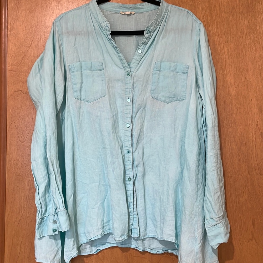 Eileen Fisher Organic Linen Button Up